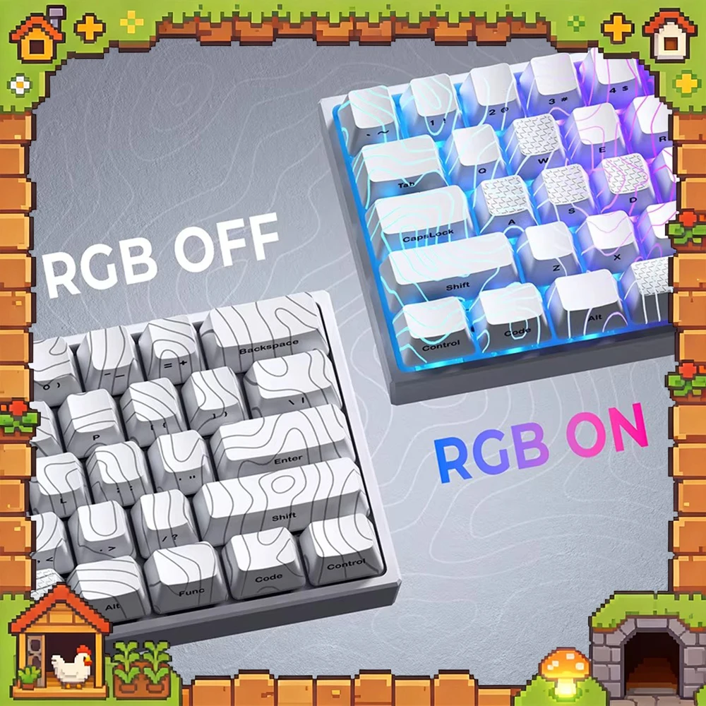 XVX Contour 2.0 PC Keycaps Light Transmission Keycap IMD Process OEM Height Keyboard Keycaps Customized PC Accessories Gifts