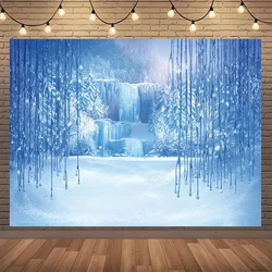 1pc, Snow world photography background Christmas winter frozen snow studio props background