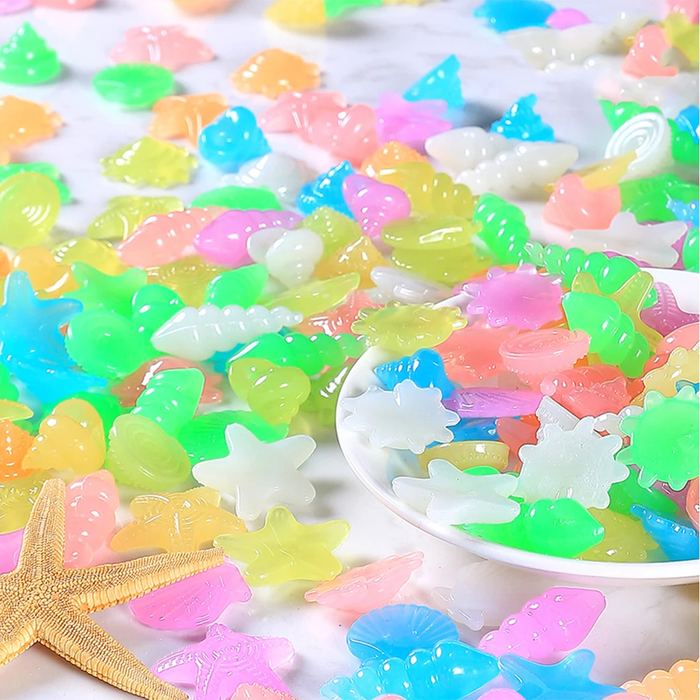 

Glowing Fluorescent Resin Stones 1 Bag Aquarium Landscape Decorative Fake Stone Fish Tank Ornament Supplies Gravel For Aquarium
