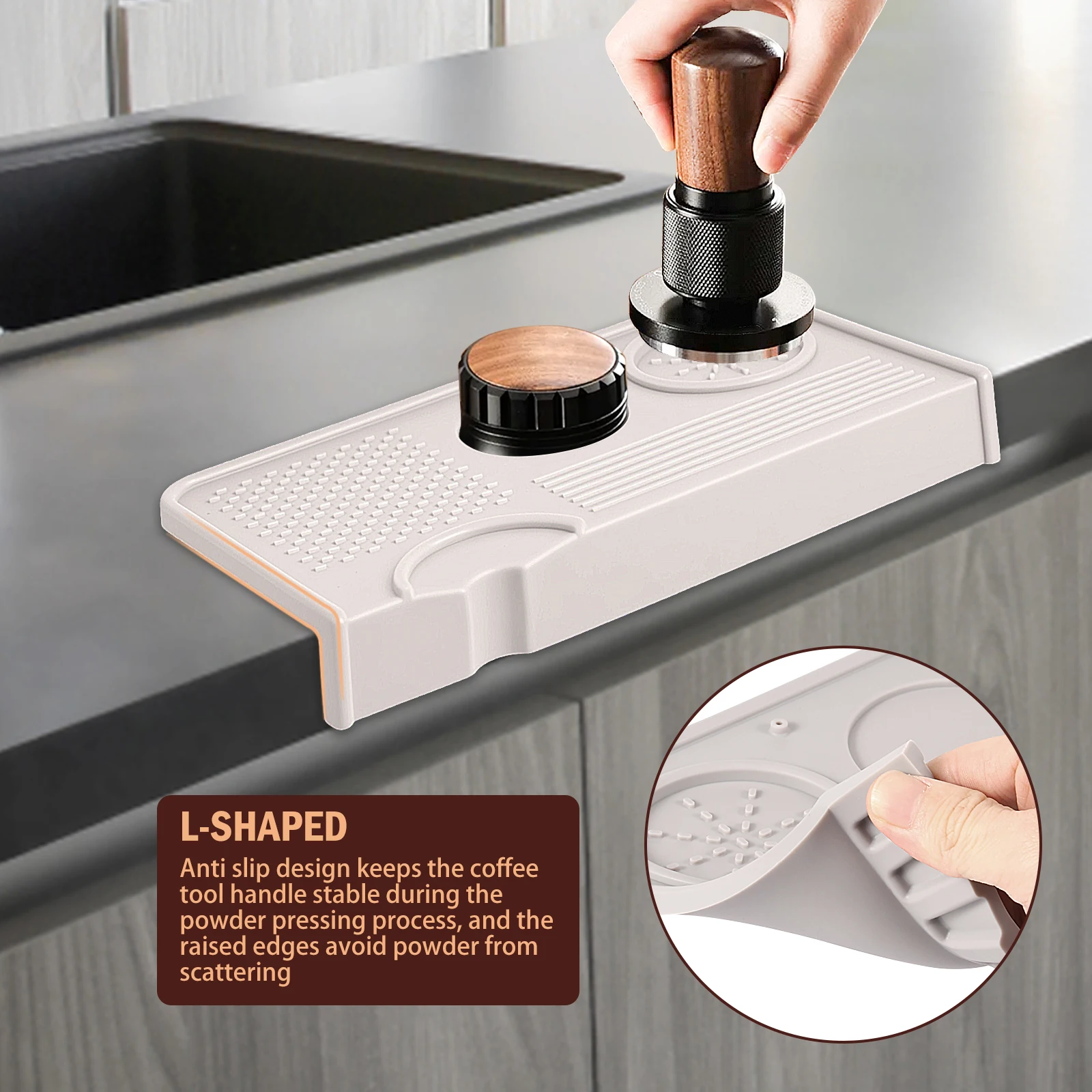 Espresso Tamping Station Silikon Espresso Tamper Halter Rutschfester Kaffee Tamper Organizer für Home Office Studio Coffee Shop Verwendung