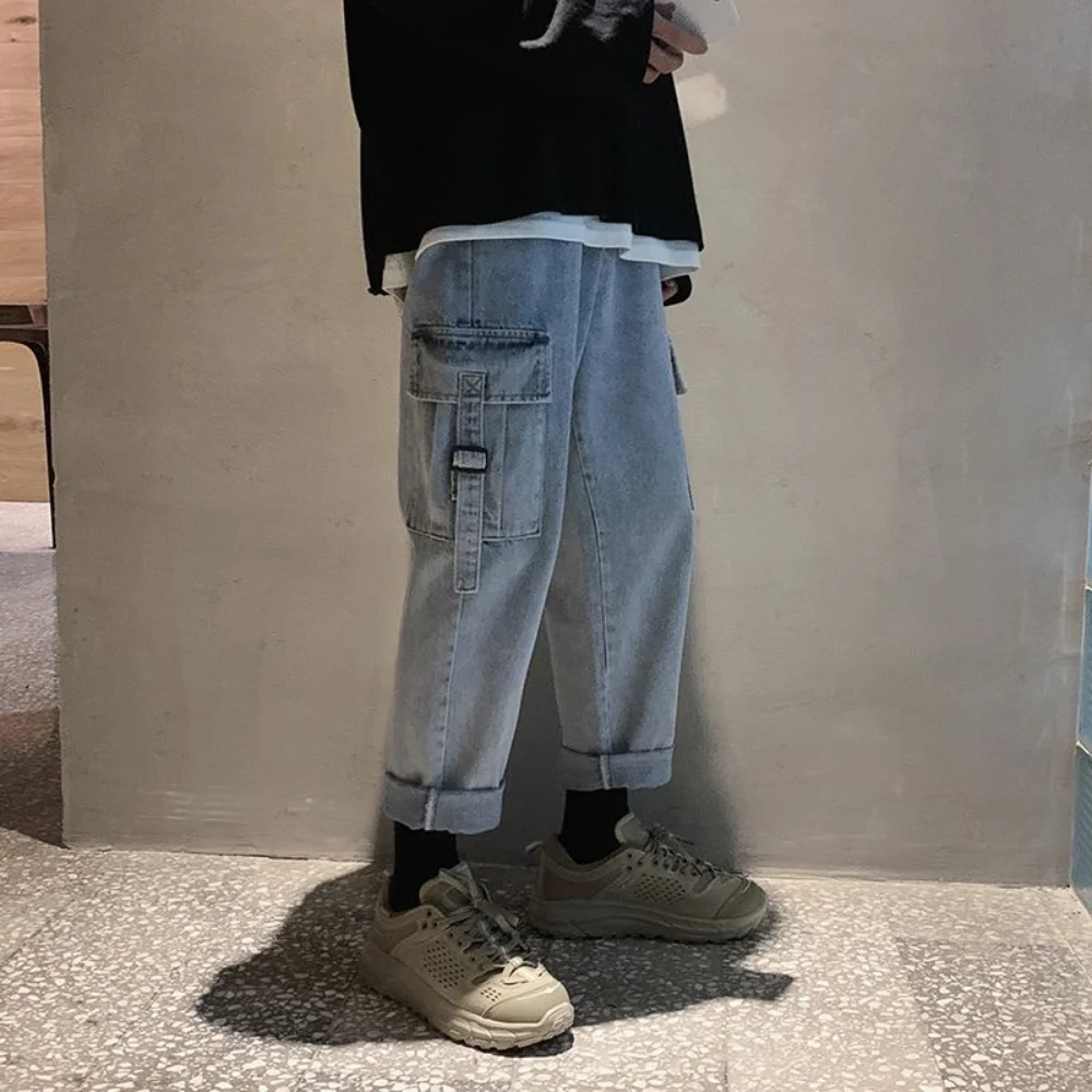 Homens streetwear calças de brim baggy cruz hip hop dos homens calças de brim soltas mulheres calças de namorado de grandes dimensões jeans