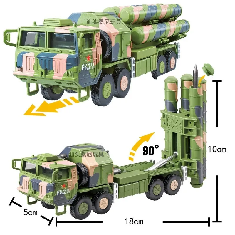 ABS 1/72 Creative HQ-9 Anti-Aircraft Missiles System Military Vehicle Model Glue Free DIY Assembled Bricks For Christmas Gifts