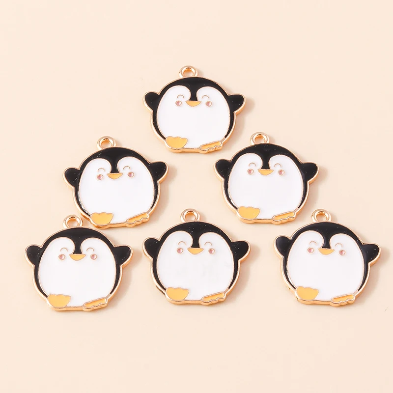 20 Stück 22x22mm Cartoon Tier Charms für Schmuckherstellung Emaille Pinguin Charms Anhänger für Halsketten Ohrringe DIY Bastelbedarf – Detail 5
