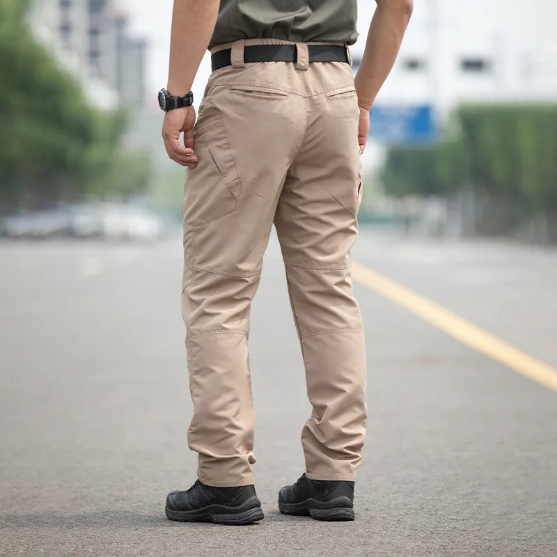 Herren Rip-Stop Taktische Cargohose mit mehreren Reißverschlusstaschen, verschleißfeste gerade Arbeitshose, Outdoor-Wanderhose, Taktikhose – Detail 5
