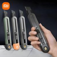 Xiaomi Deli Snap-off Utility Knife Retractable Box 9/18mm High Carbon Steel Blades Office Supplies Safety Self-Locking Cut Tools