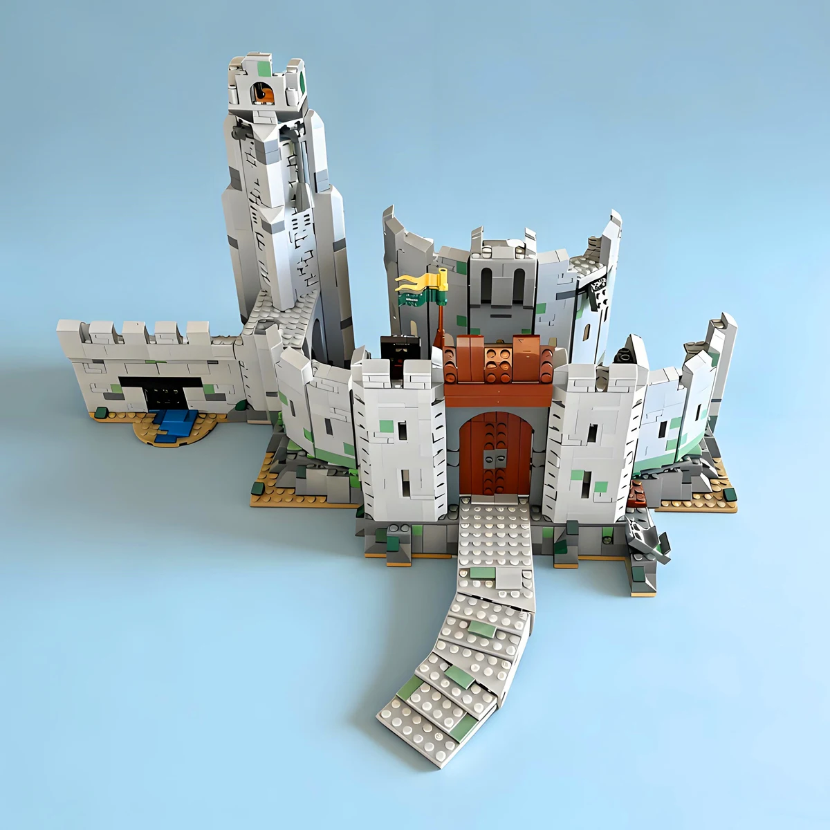 1300+PCS American TV Magical Castle Knight Movie Battle Helm's Deep Castle Tower Model Building Blocks Bricks Toy Gift