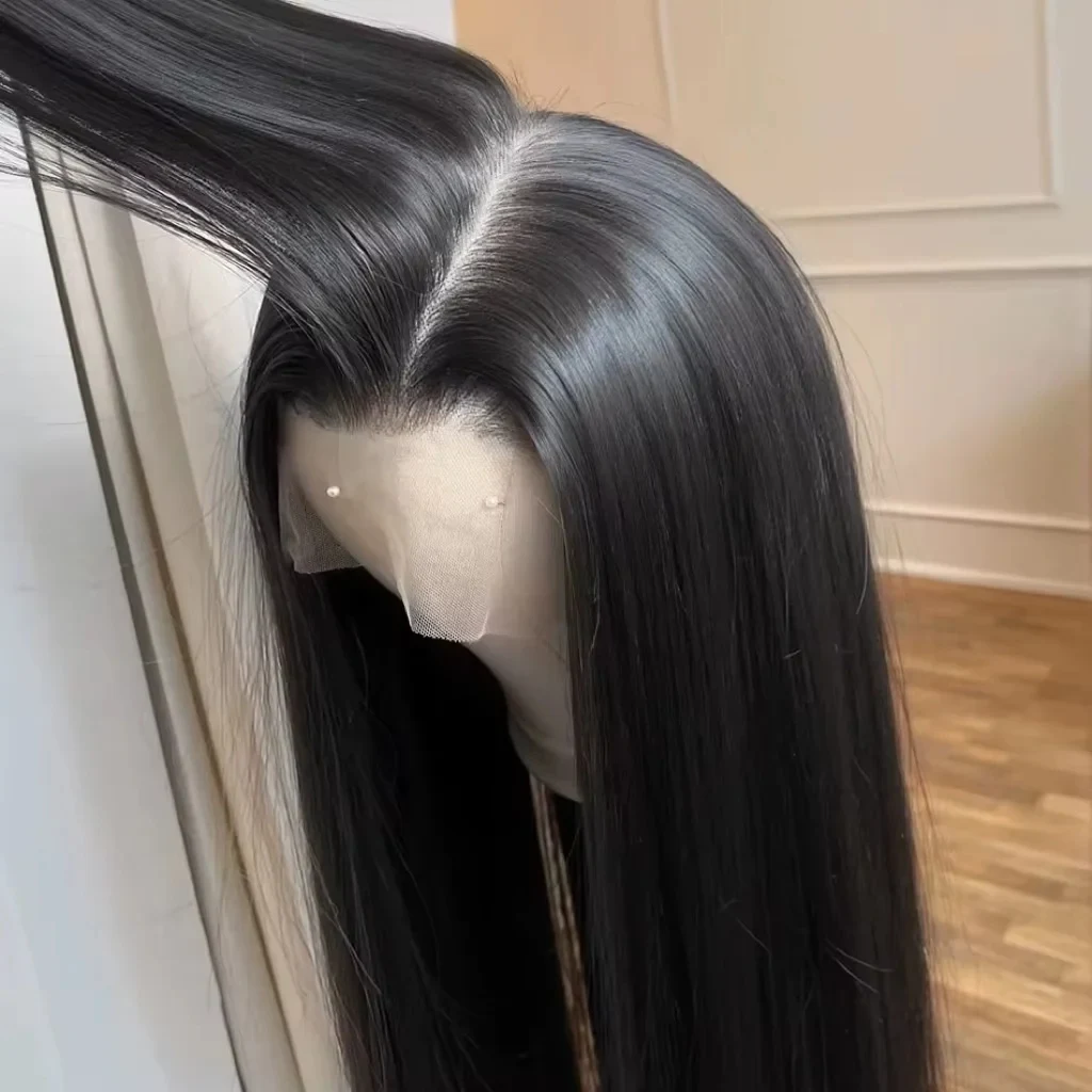 

Прямые парики из натуральных волос 40-42 дюйма, 13x6, с прозрачной кружевной передней частью, предварительно выщипанные, бразильские, из ресничного кружева, для женщин