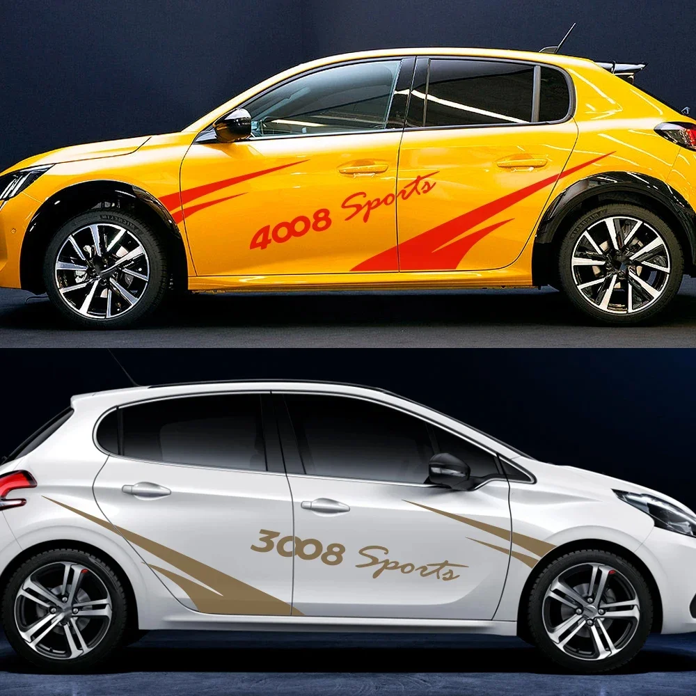 

1 шт., наклейки на боковые двери автомобиля для Peugeot GT Line GT GTI 208 301 408 508 2008 3008