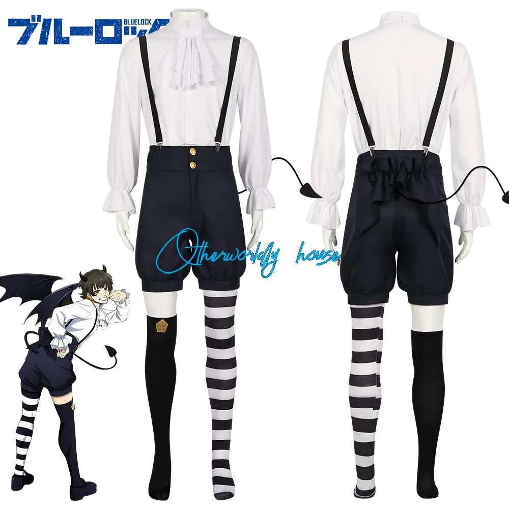 Anime Blue Lock Cosplay Daemon Bachira Meguru Cosplay Uniform Costume Bachira Meguru Tail Horns Men Hallowen Party Suit