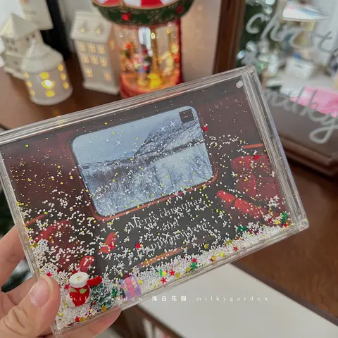 Winter Christmas snow atmosphere picture frame Hourglass crystal picture frame quicksand decoration Christmas gift
