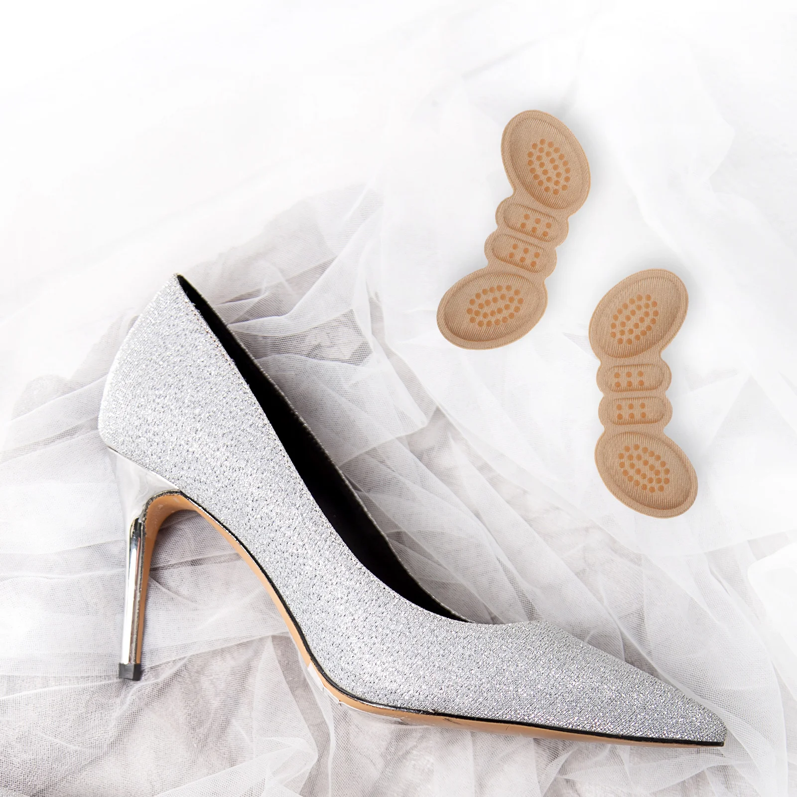 

6 Pcs Shoe Pads Anti-slip Patches Heel Insert Grips Shoes Foot Care Cushions Insole Women's