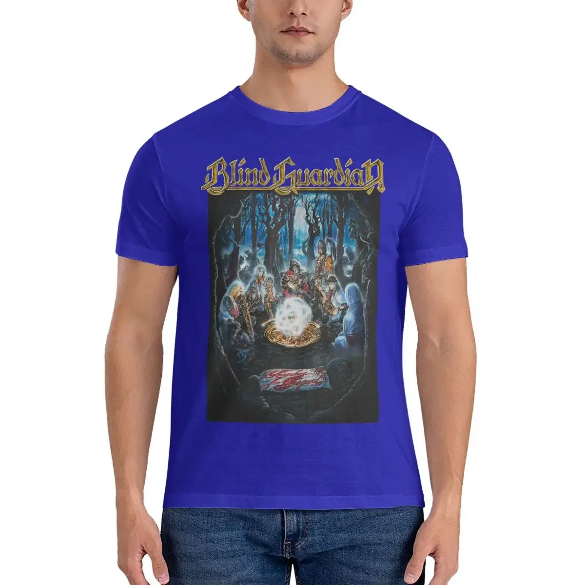 Short Sleeve Maiden Heavy Metal T Shirts Round Men's T-Shirt Blind Guardian Somewhere Far Beyond Creative 100% Cotton Tee Shirt