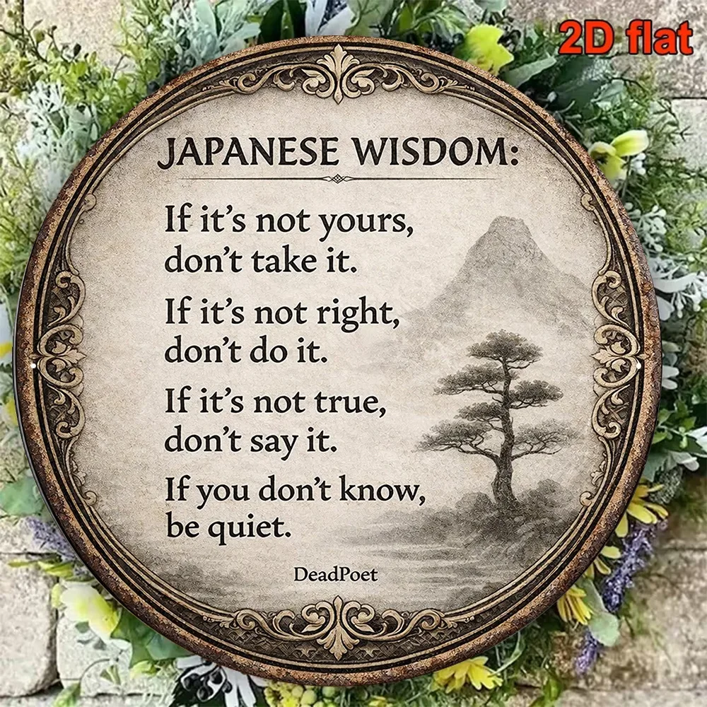 Placa redonda plana 2D, placa - Japanese Life Quotes avaliação e preço