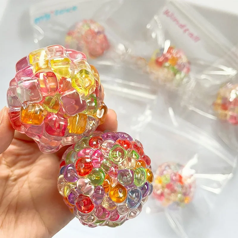 Squishy Balls Hand Made Ball Noisy Balls Glass Ice Beads Stress Relief Toy Super Soft Sensory Hand Relaxation Party Gift Squeeze