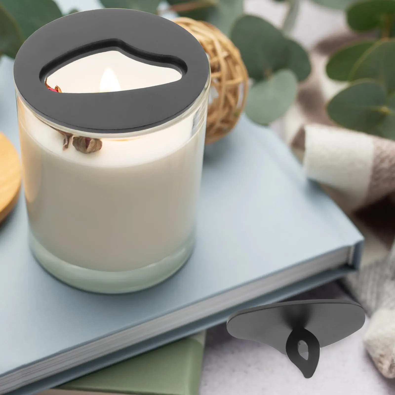 Stainless Steel Lid Universal Jar Snuffer Cap Decorative Topper Dust Cover Heat Diffuser Flame Extinguisher Even