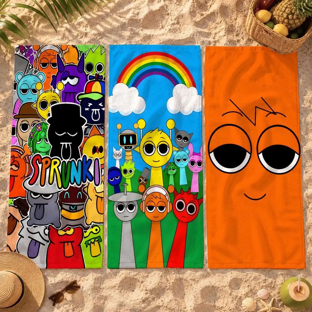 New S-sprunki Game K-kids Towel Beach Towel Quick Dry Absorbent Bath Towel For Swimming Gym Camping Outdoor Sunbathing
