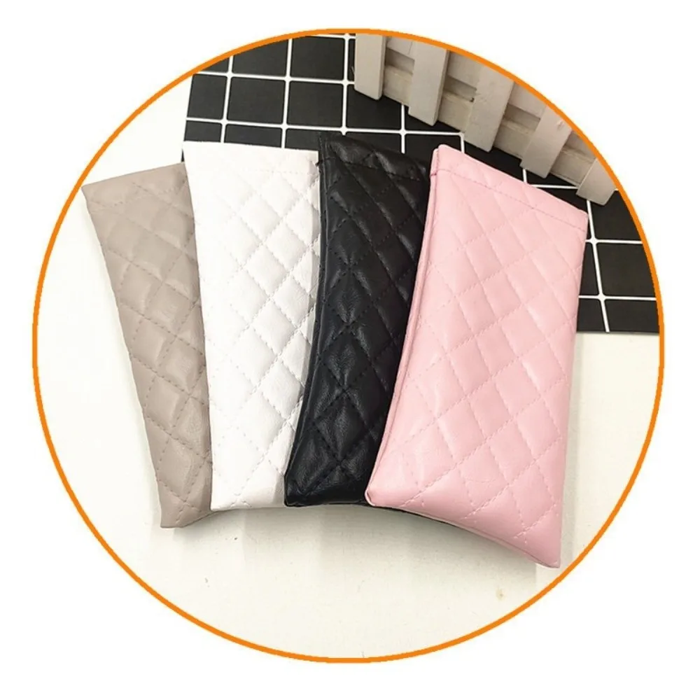 Single/Double-layer Sunglasses Storage Bag Waterproof PU Leather Glasses Bag High-end Coins Lipsticks Pouch