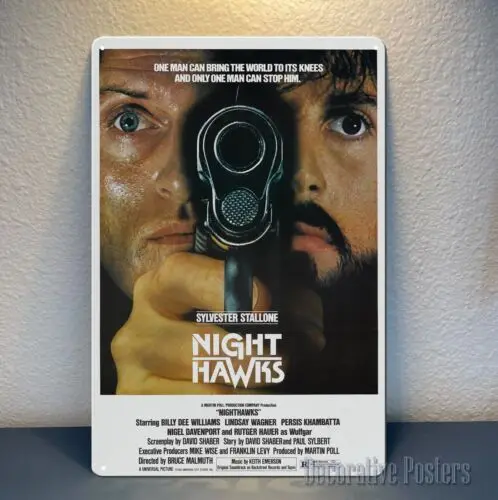 Night Hawks Sylvester Movie Metal Poster Tin Sign 20x30cm-aluminum