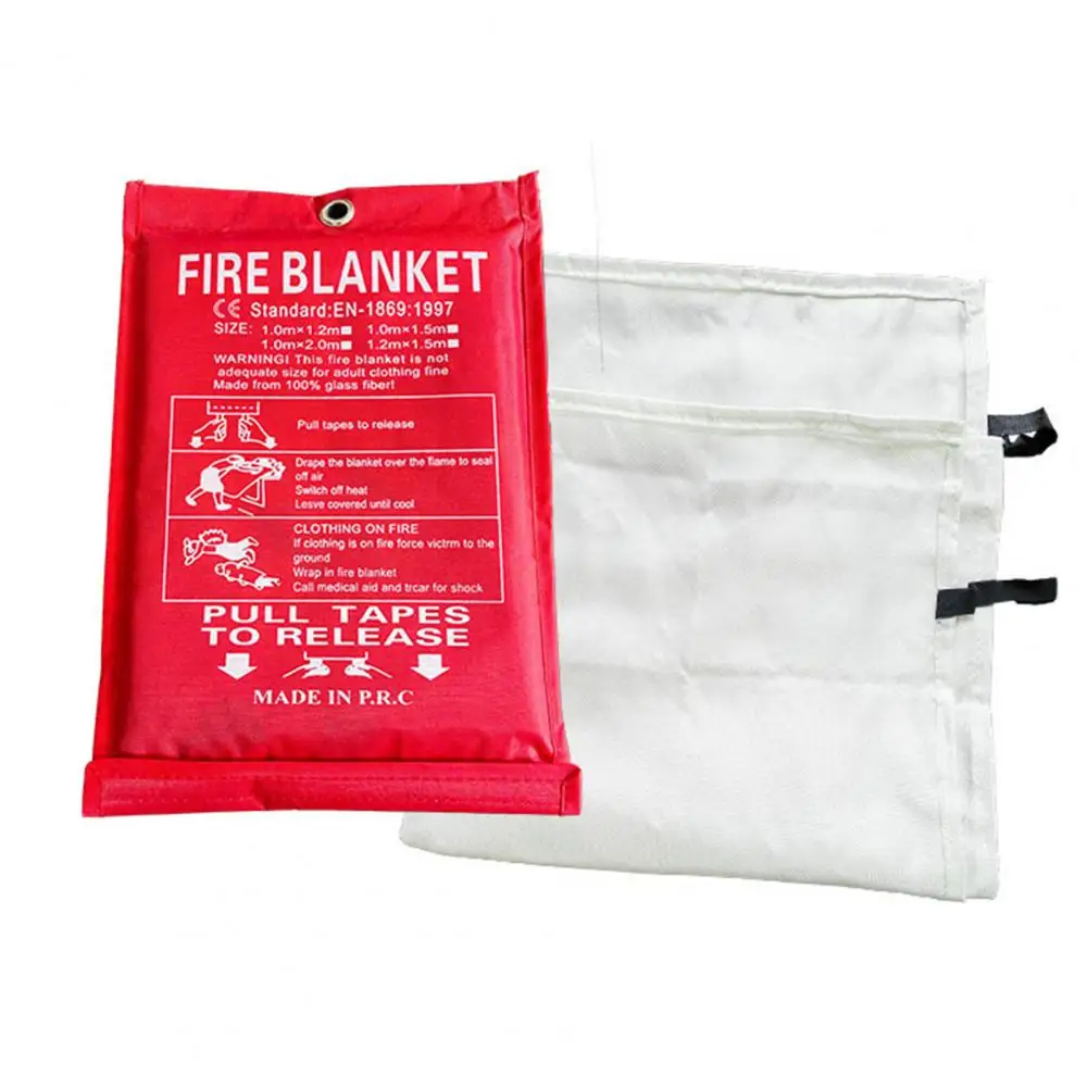 

Fiberglass Fireproof Blanket Flame-retardant Glass Fiber Blanket Lightweight Emergency Fireproof Protection with Handle