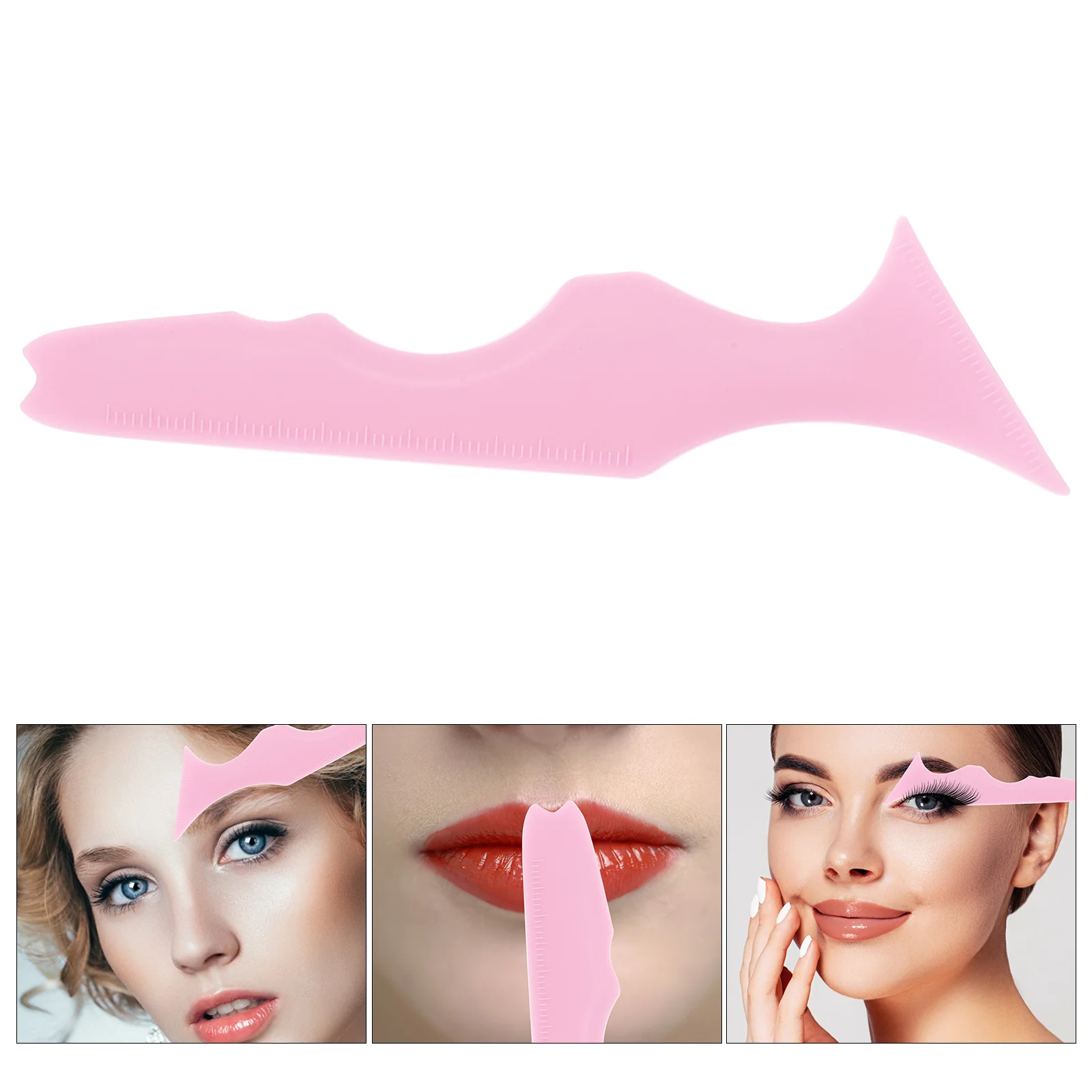 Silicone Beauty Ruler Mascara Drawing Aids Eyeliner Stencils Eyebrow Applicator Lipstick Travel Makeup Brushes