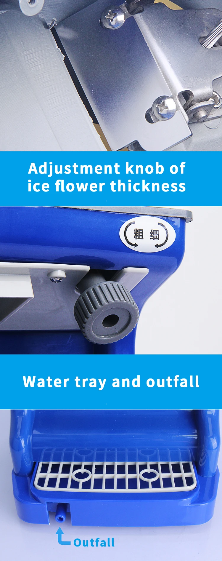 Snow Cone Machine Plastic Smoothie Ice Crusher Manual Ice Shaver