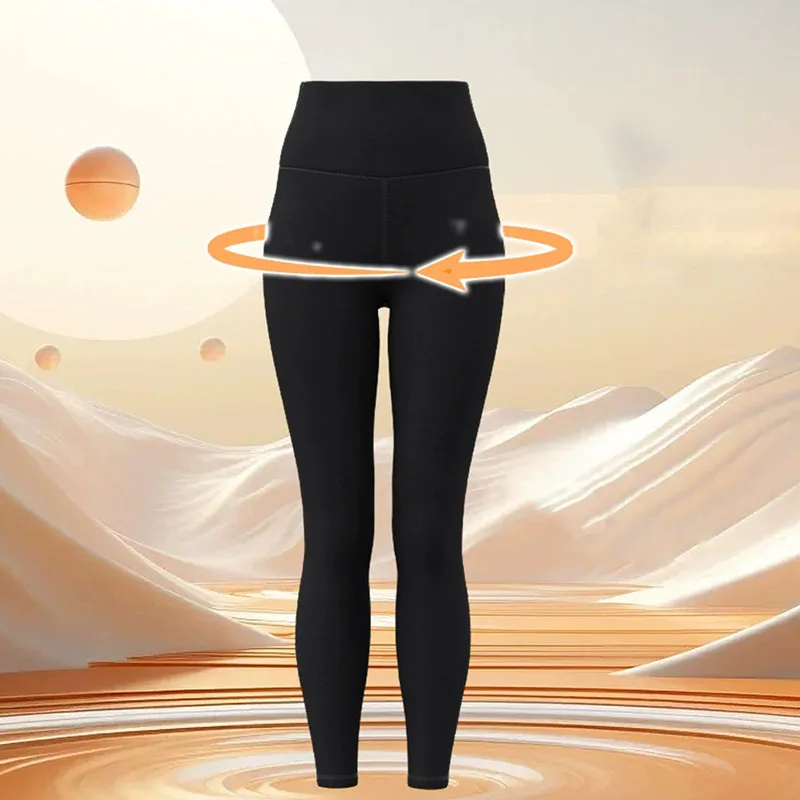 Autumn Winter High Waist Fleece Leggings Women Seamless Tight-Fit Elastic Velvet Warm Leggings Solid Thickened Sharkskin Pants