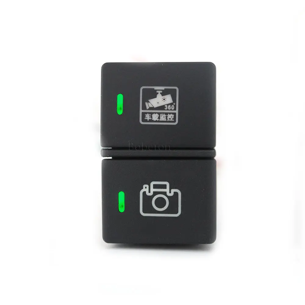 1pc Auto Dual Switch 360° Camera Recorder Monitor Push Button Switch with Wire Accessories for Honda
