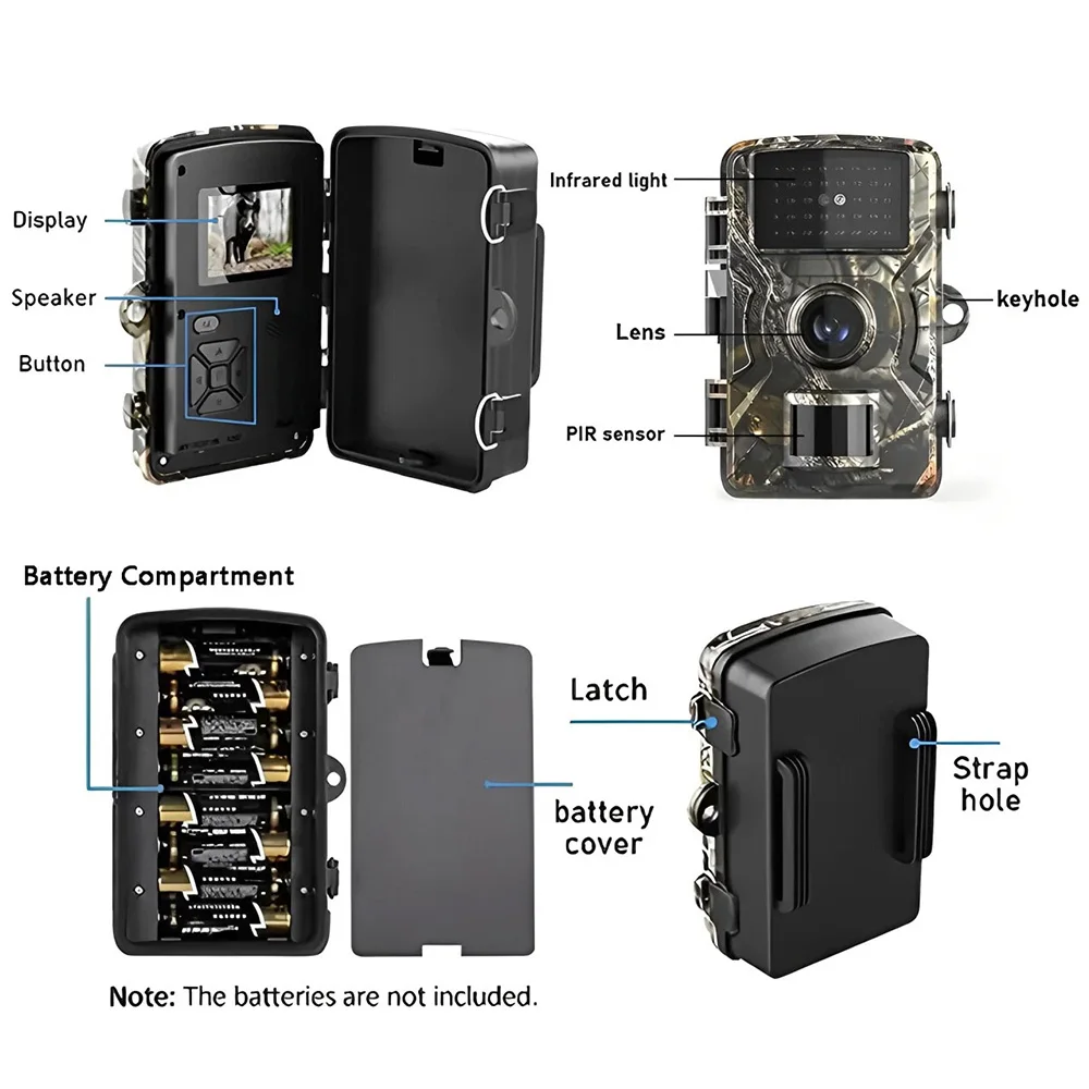 32GB الحياة البرية كاميرا تعقب 1080P الأشعة تحت الحمراء للرؤية الليلية الصيد كام الحركة المنشط تتبع صور فخ كام المراقبة البرية