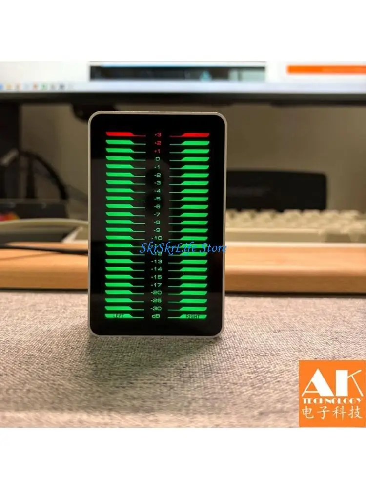E65E Professional Aluminum LED Auditory Level Digital Display And 3.5Mm Input Music Level Music Spectrum Display