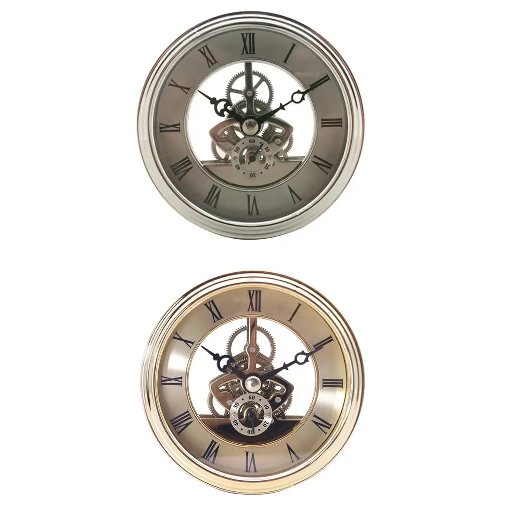Roman Numeral Skeleton Quartz Clock Insert Clear Lens DIY Clockwork Spare Parts for Craft Projects