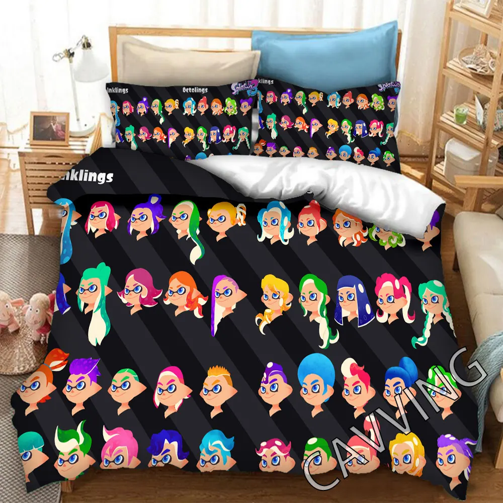 Splatoon 3d Printed Bedding Set Duvet Covers & Pillow Cases Comforter Quilt Cover (US/EU/AU Sizes)  H02