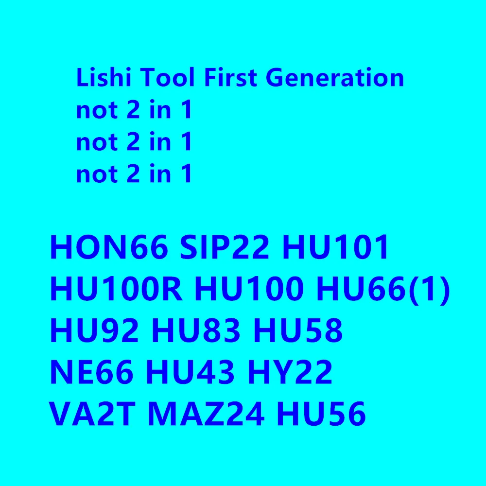 Lishi Tool First Generation Tool (not 2 in 1 tool)  HU66 (1) HU100 SIP22 NSN14 HY22 MAZ24 HU83 NE66  HU92 HU101 HU100R for Car