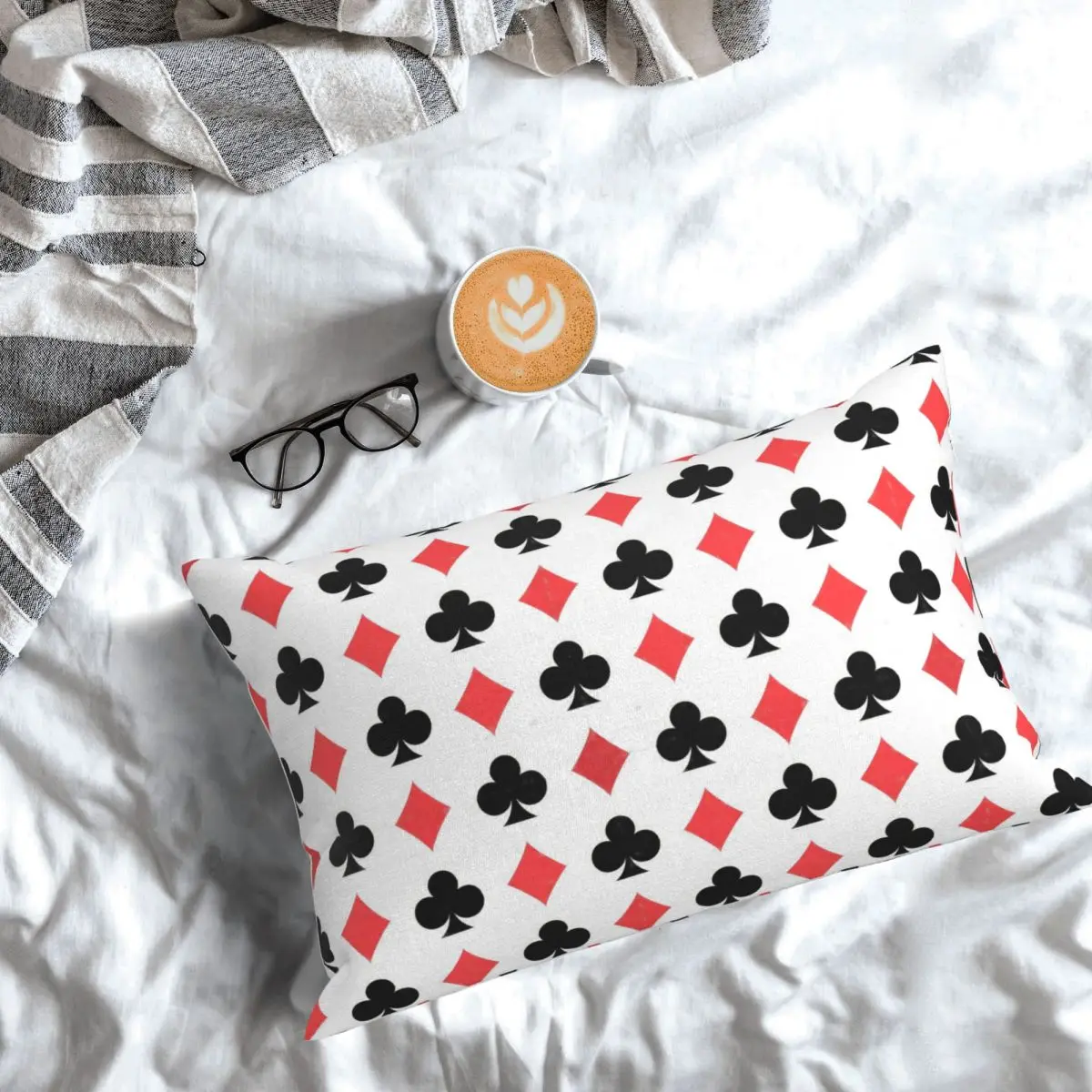 Poker Card Pattern Clubs And Diamonds Rectangle Pillowcase Cushion Cover Decorative Bedroom Bed Home Comfort Throw Pillow