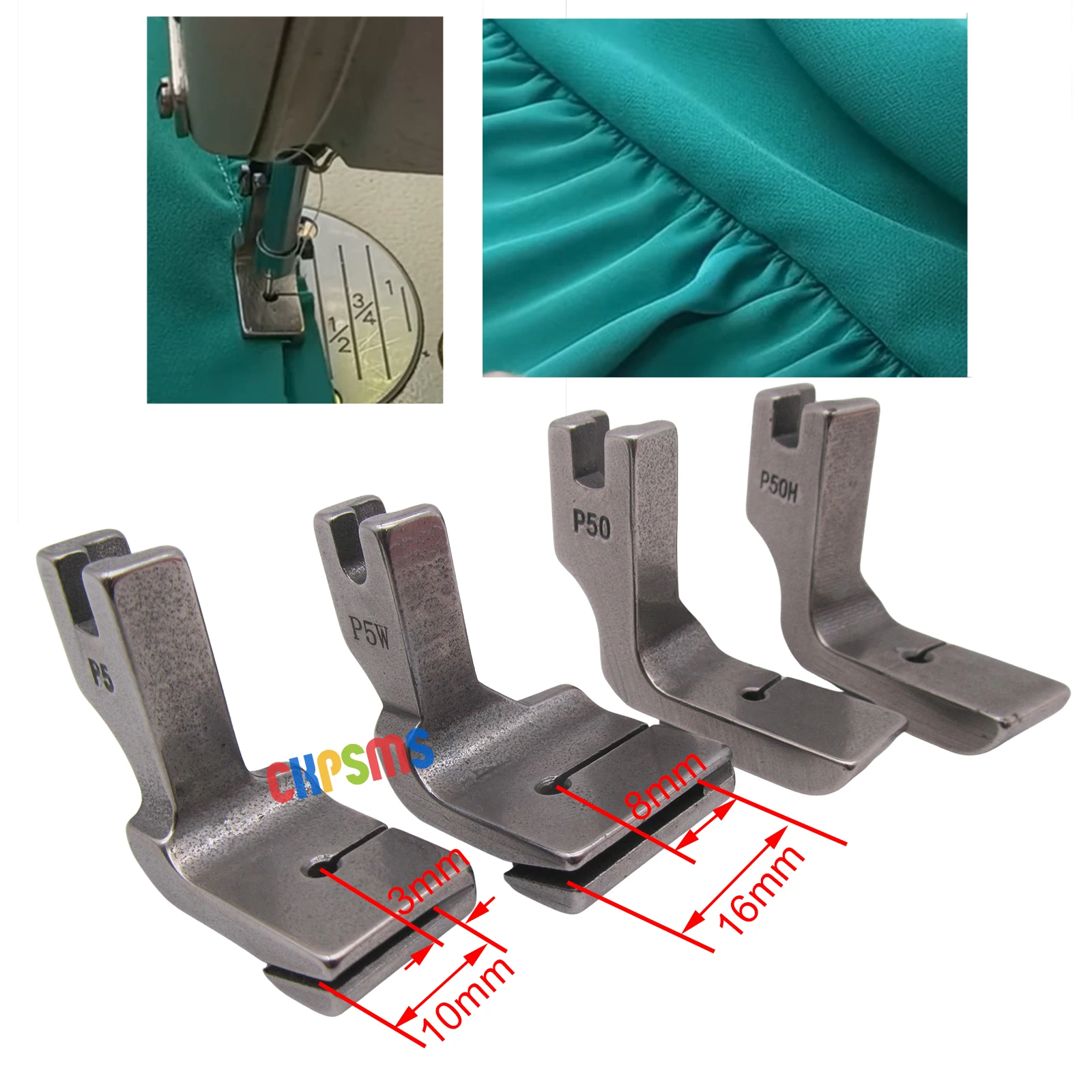 4PCS Shirring/Gathering Tape Presser Foot​ FOR JUKI DDL-5550 8700 TL-18QVP TL-2010Q BROTHER DB2-B745 DB2-B755