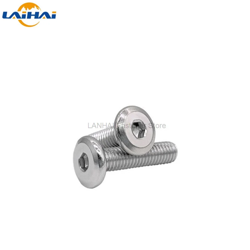 1/50pcs M3 M4 M5 M6 M8 304 Stainless Steel Large Flat Hex Hexagon Socket Head Allen Furniture Rivet Screw Connector Joint Bolt
