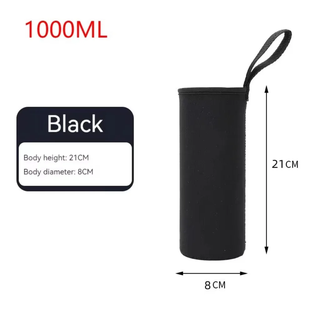 Durable 750/1000/1500ML Insulated Bottle Carrier Black Portable Water Bottle Case Cup Sleeve
