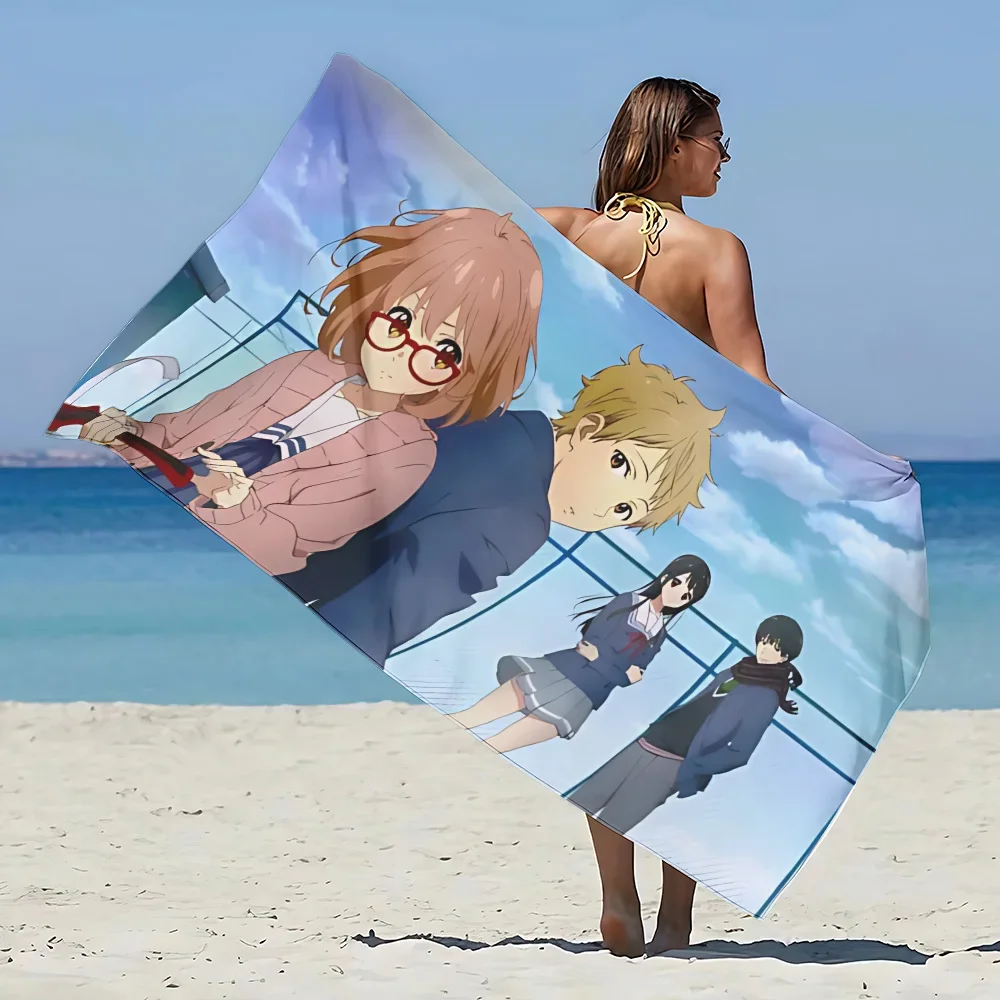 Japanese Anime Beyond The Boundary Beach Towel Microfiber Sand Free Quick Dry Soft Sandproof Pool Towels Gift for Women Travel