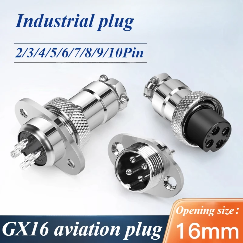 

GX16 2 3 4 5 6 7 8 9 10 Pin Male Female Docking Aviator Aviation Plug Socket Diamond Connector Copper Silver Plated Solder Pin