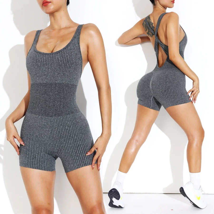 

Seamless Sculpting Bodysuit Sportswear Woman Gym Jumpsuits Clothing Yoga Clothes Fitness Rompers Women Sports Leggings Shorts