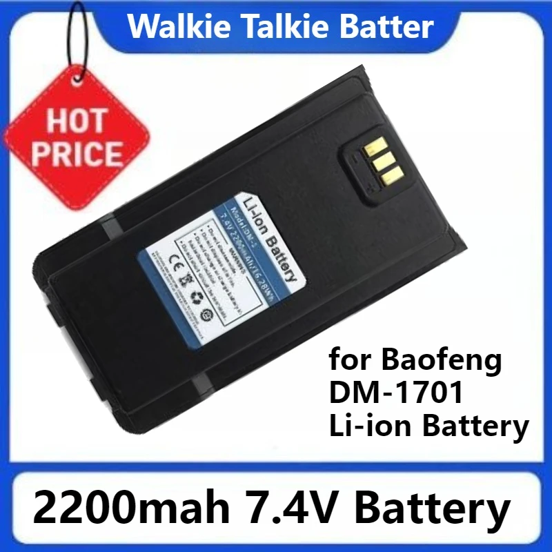

For Baofeng DM-1701 Li-ion Battery DC 7.4V 2200mah 16.3Wh DM-1 Rechargeable Battery Pack Replacements Radios