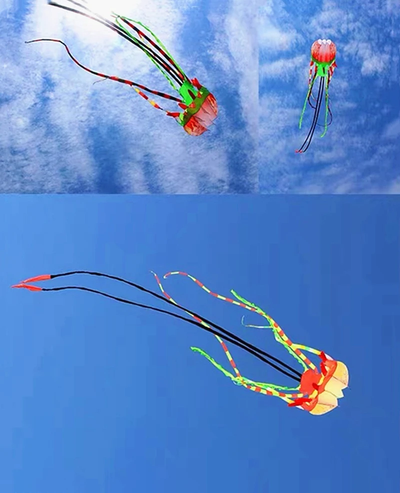 10m Kwallenvlieger zachte vlieger voor volwassenen vliegers nylon ripstop stof octopus vlieger grote windvliegers trilobieten vliegers fabriek