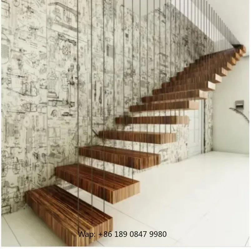 Prima Retractable Wooden Lux ury Villa Stair Steel Telescopic Electric Remote Attic Stairs Steel Folding Ladder Floating Stairs