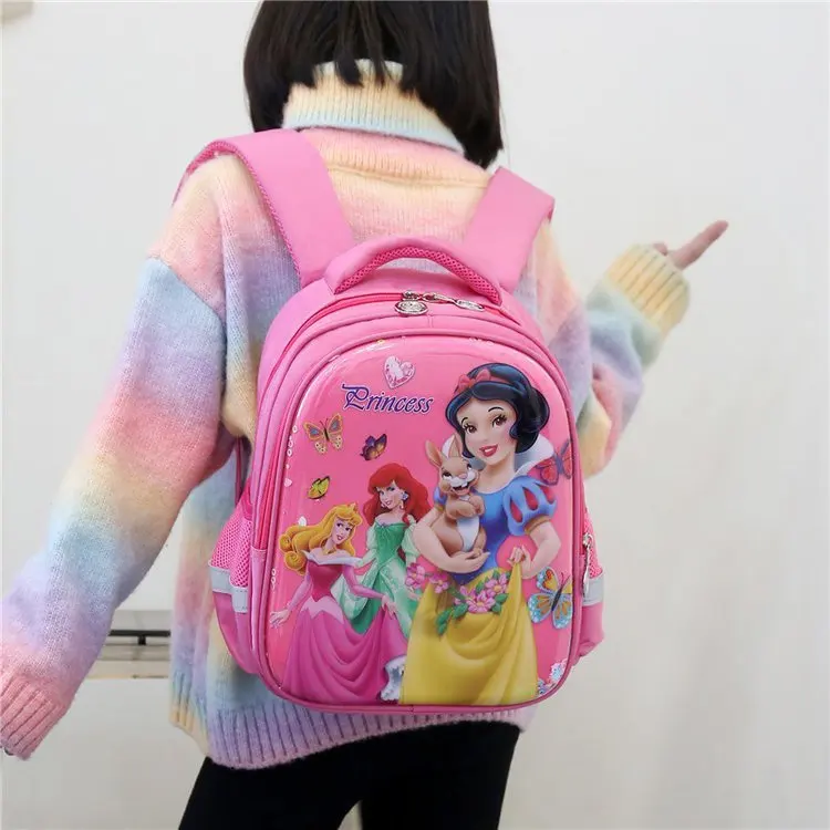 Disney Snow White New Girls Backpack Cartoon Cute Girls School Bag Large Capacity Lightweight Waterproof Children\'s Backpack