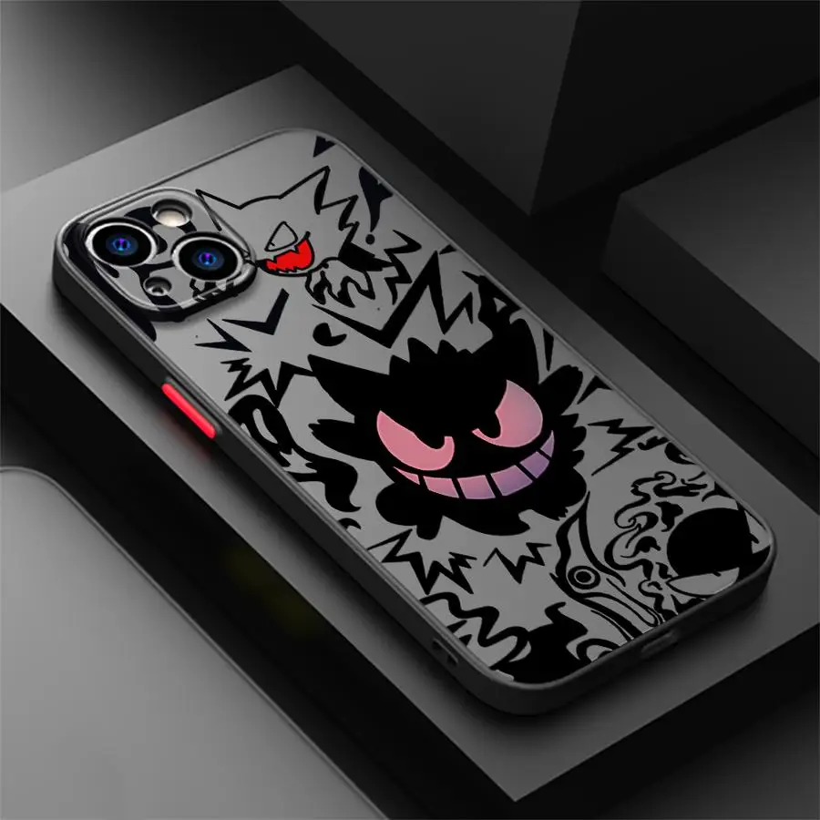 Comic Poison G-Gengar Phone Case for iPhone 16 14 Pro 15 11 XR 12Mini XS SE 13 16ProMax 15 Plus X 12 Frosted Funda Cover