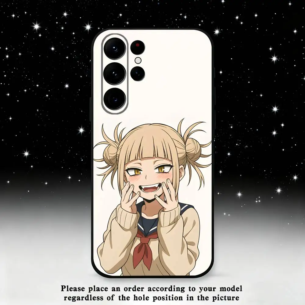 Custodia per telefono Toga Himiko My Hero Academia per Samsung S25, S24 Ultra, S20, S30 plus, S22 plus, S23, S30 Ultra 5G Custodia nera in silicone