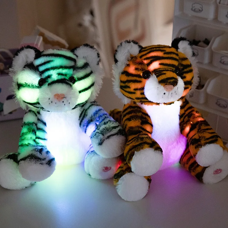 Luminous Tiger Creative Light Up LED Stuffed Animal Plush Toy Colorful Glowing Shiny Plush Toys Christmas Gift