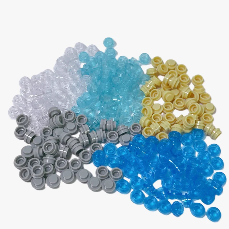 100 pezzi trasparenti sei colori pixel mattoni compatibili MOC Building Block spiaggia sabbiosa parti accessori fai da te compleanno per bambini