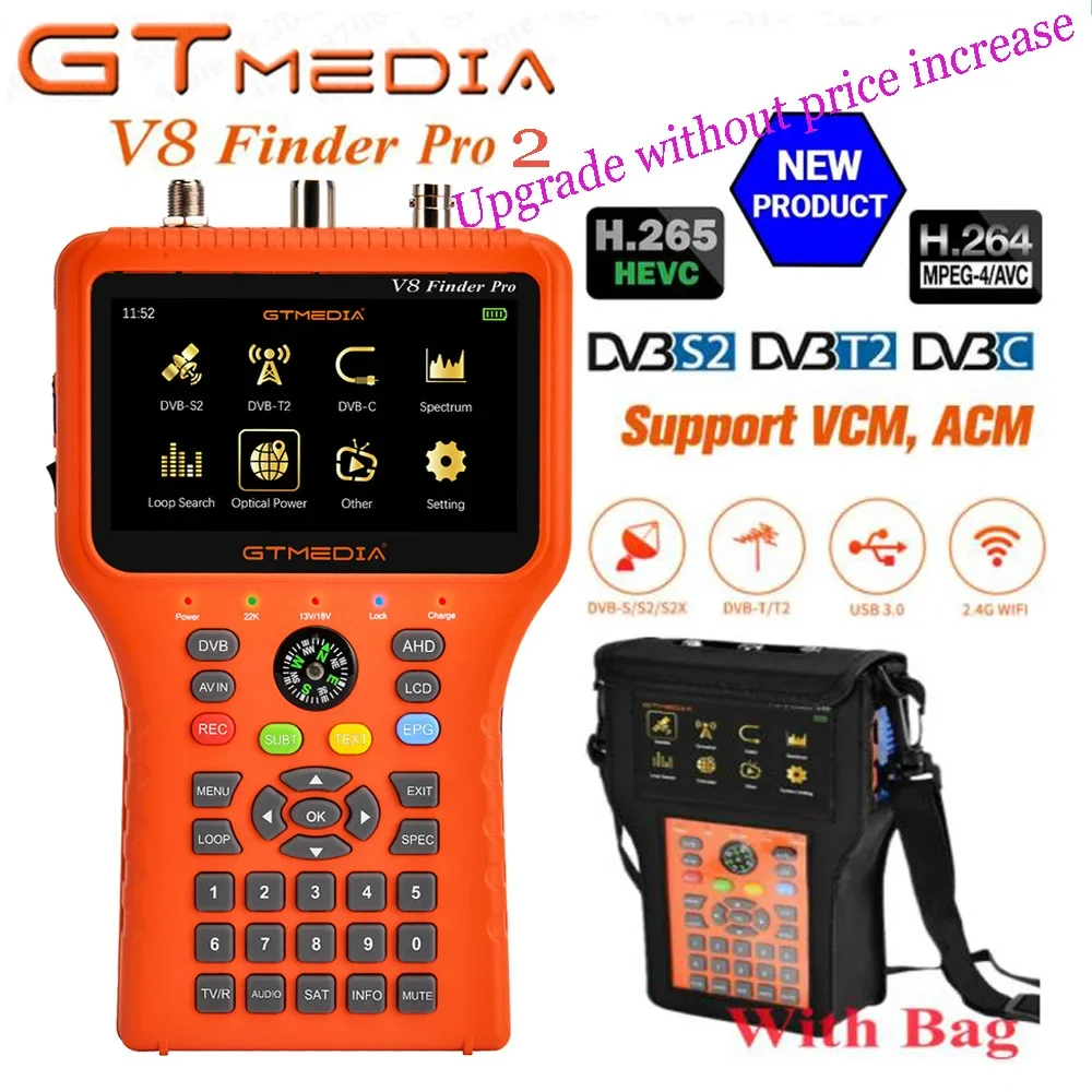 

GTmedia V8 Finder Pro2 DVB-S2 DVB-T2 DVB-C AHD H.265 Satellite Meter Satellite Finder better than satlink ST-5150 ws-6933vf-6800