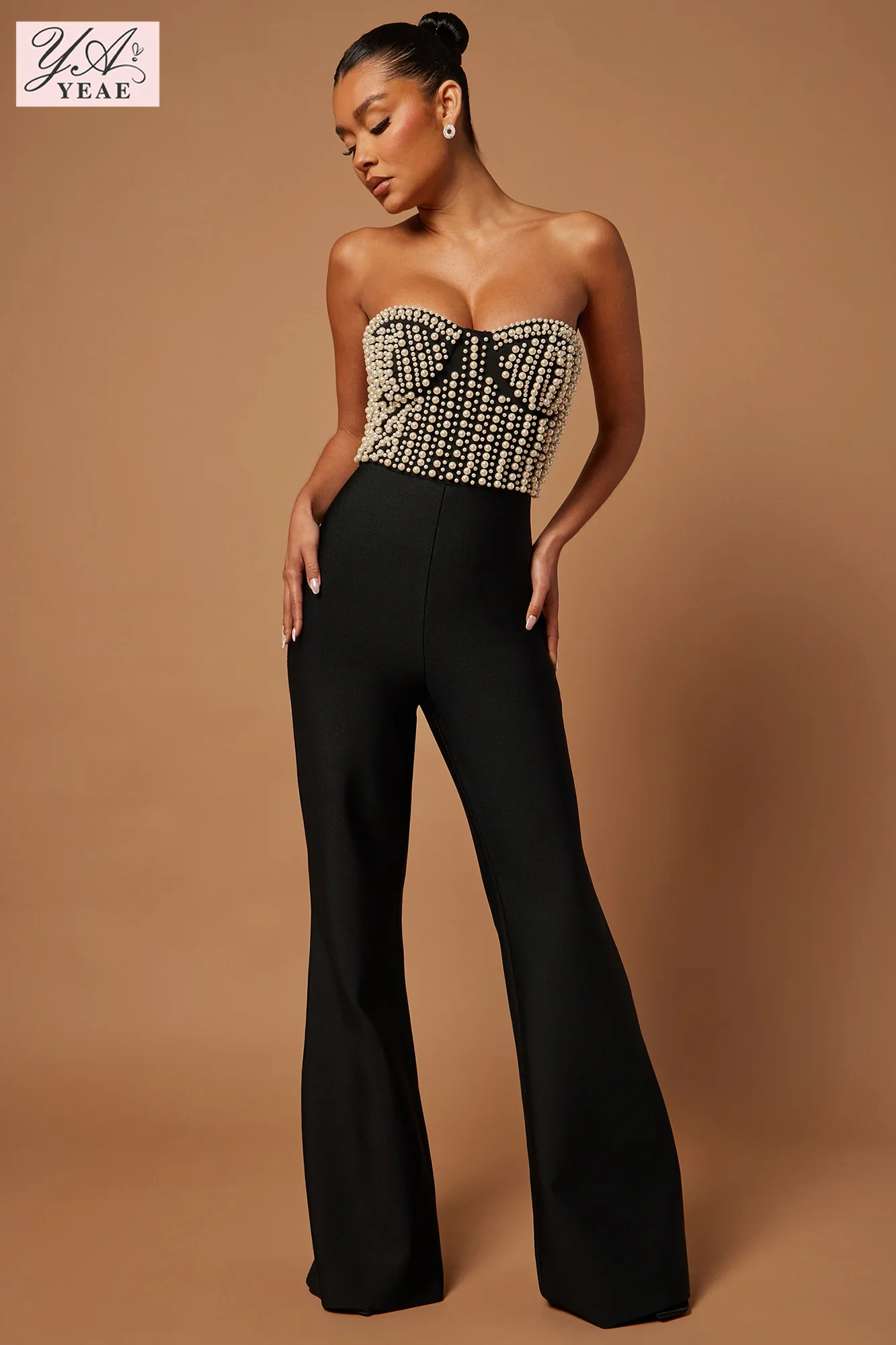 

Sexy Pearls Women Suit Pants Set 2 Piece Top Bra+Trousers Summer Business Formal Office Jacket Customized Wedding Prom Coat