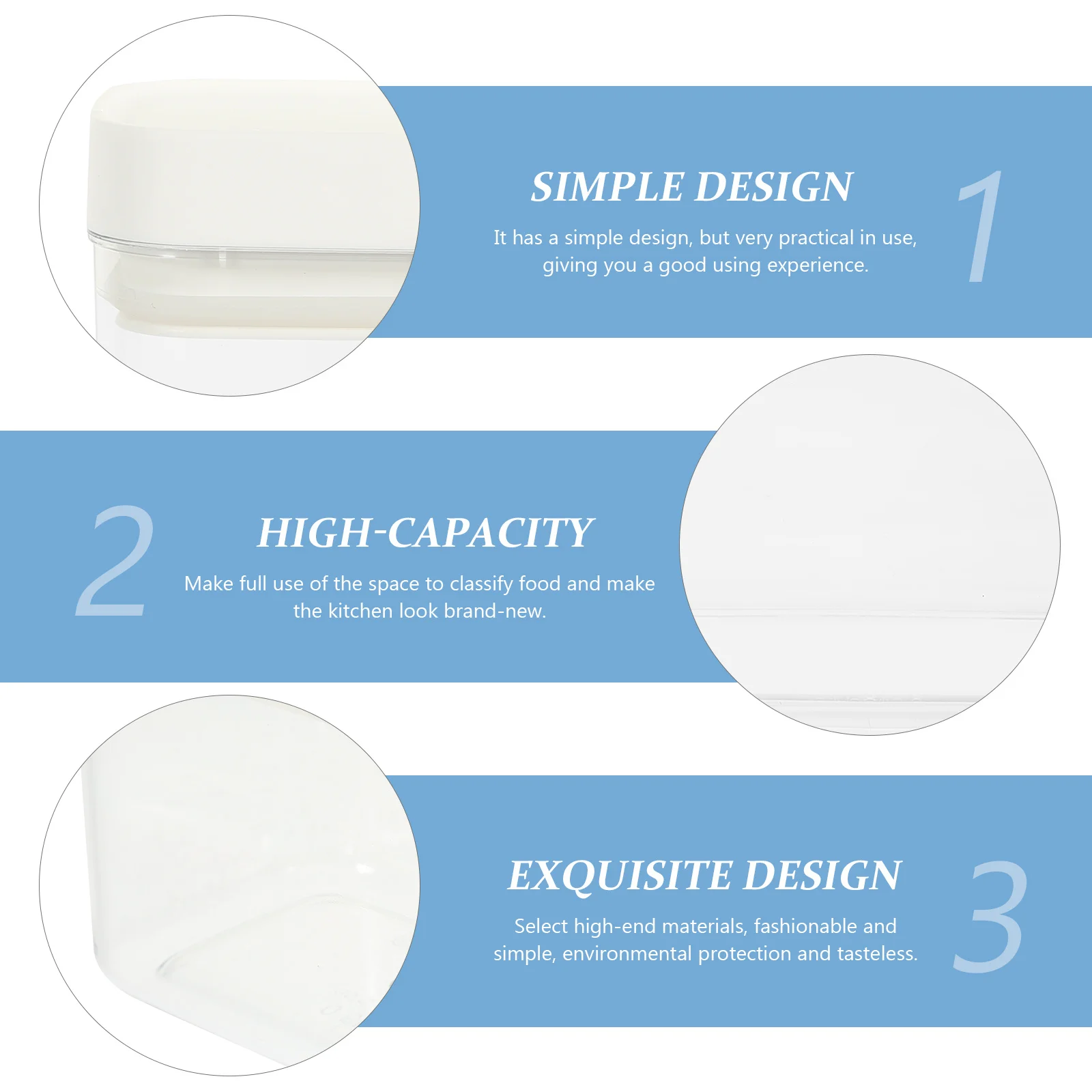 

Airtight Food Storage Containers Transparent Plastic Kitchen Organizer for Cereal Dry Snacks Sealing Lid Container Household